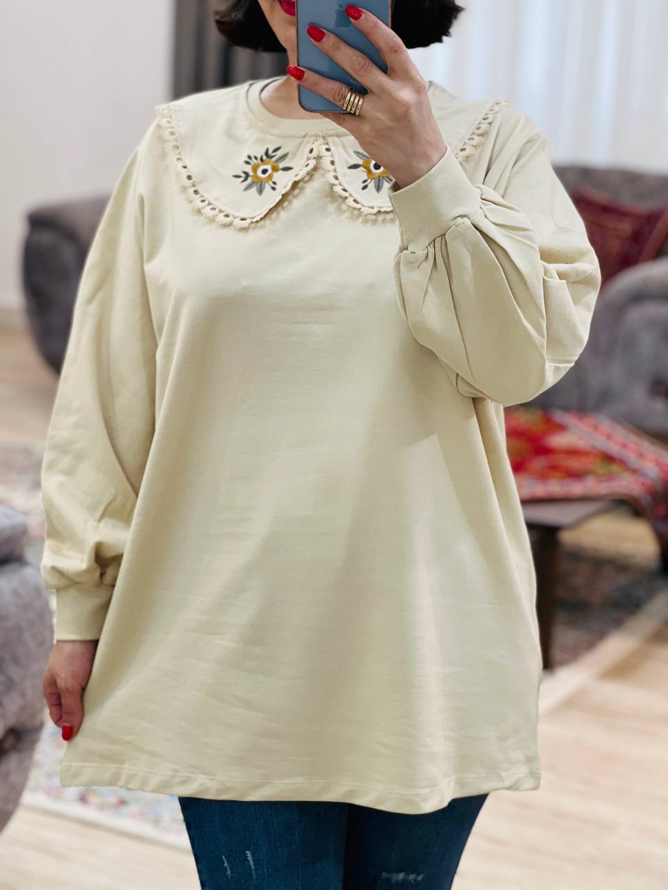 عکس محصول بلوز یقه به به گلبرگ - شماره 3