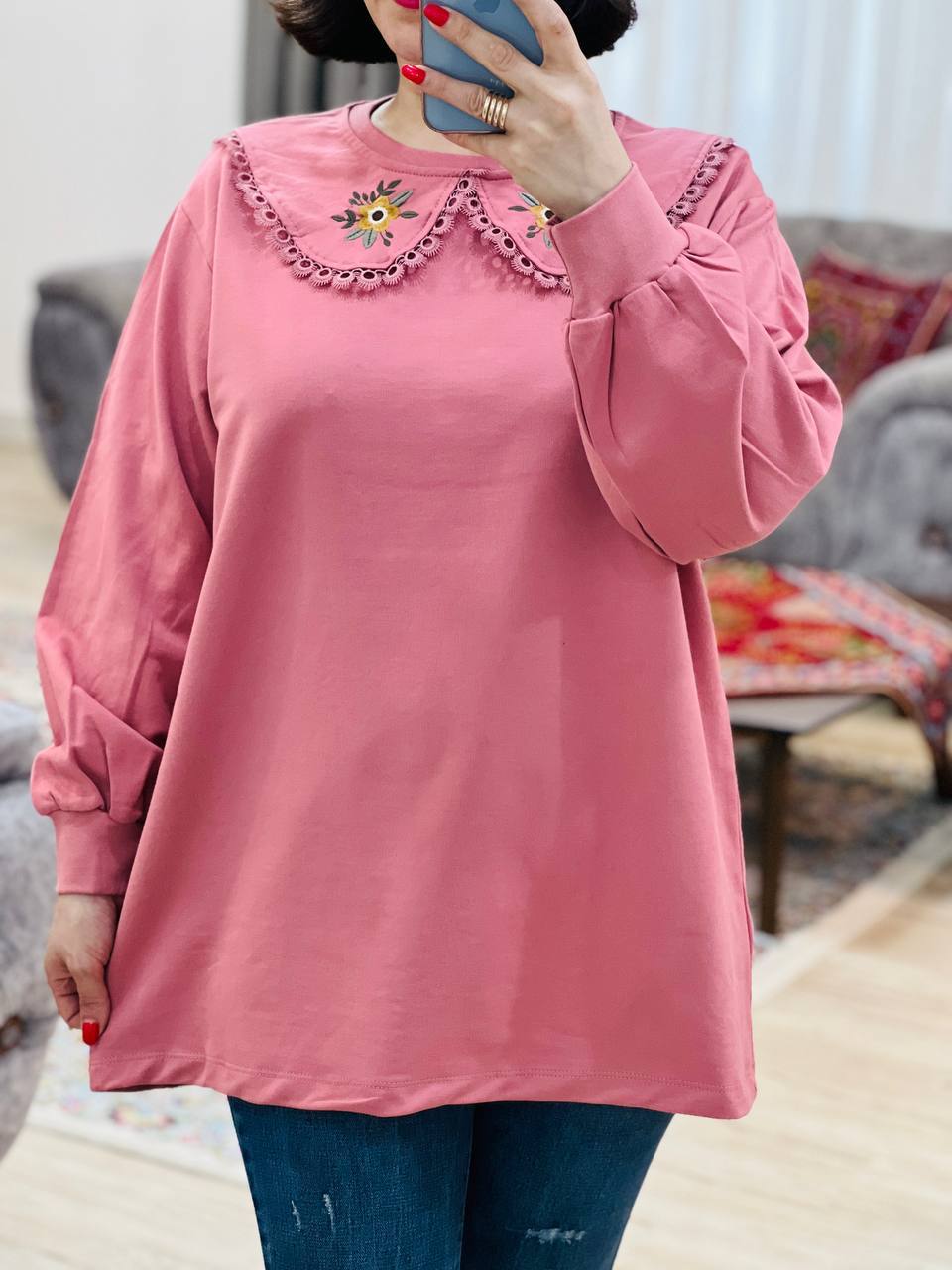 عکس محصول بلوز یقه به به گلبرگ - شماره 4