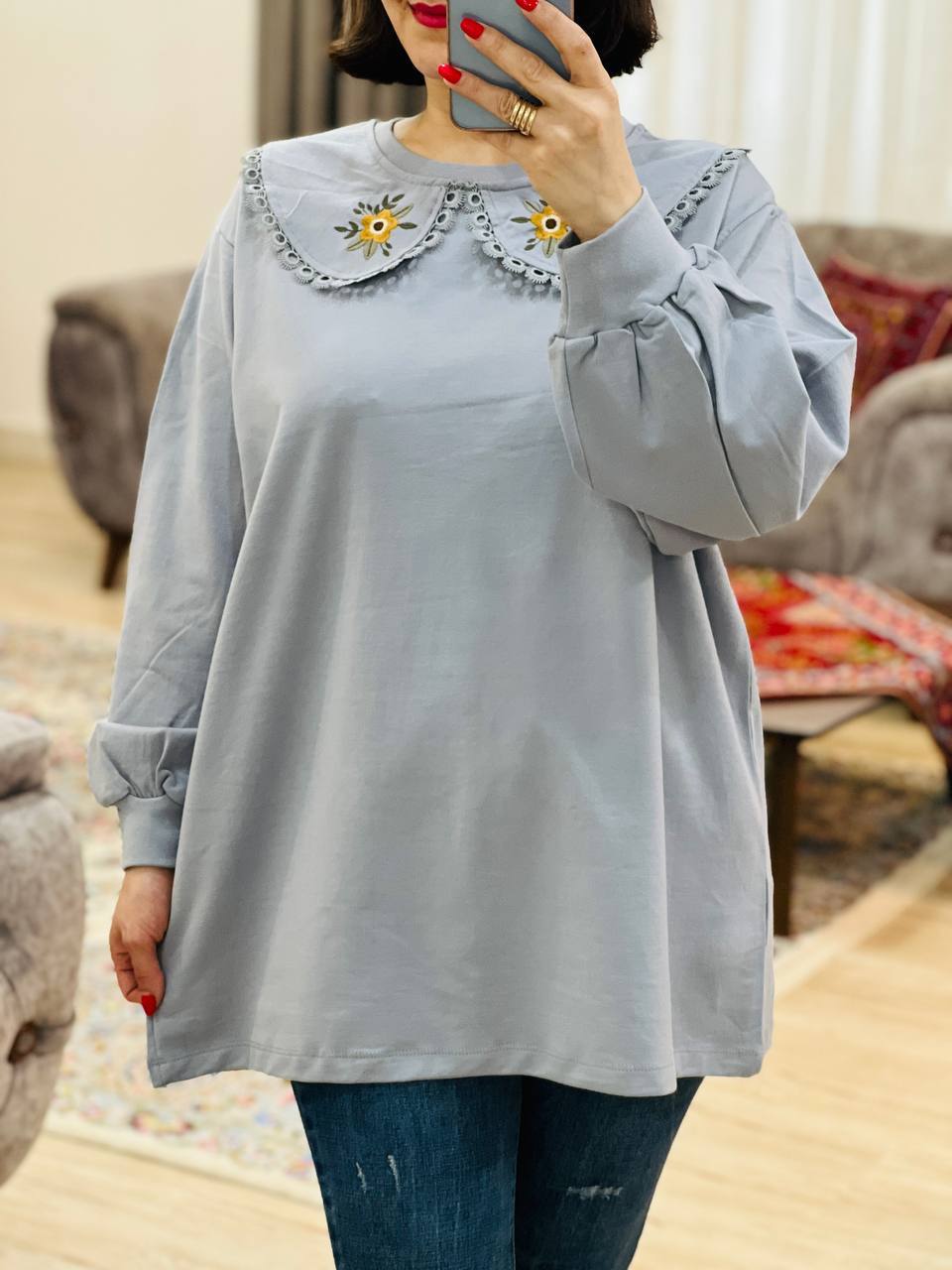 عکس محصول بلوز یقه به به گلبرگ - شماره 5