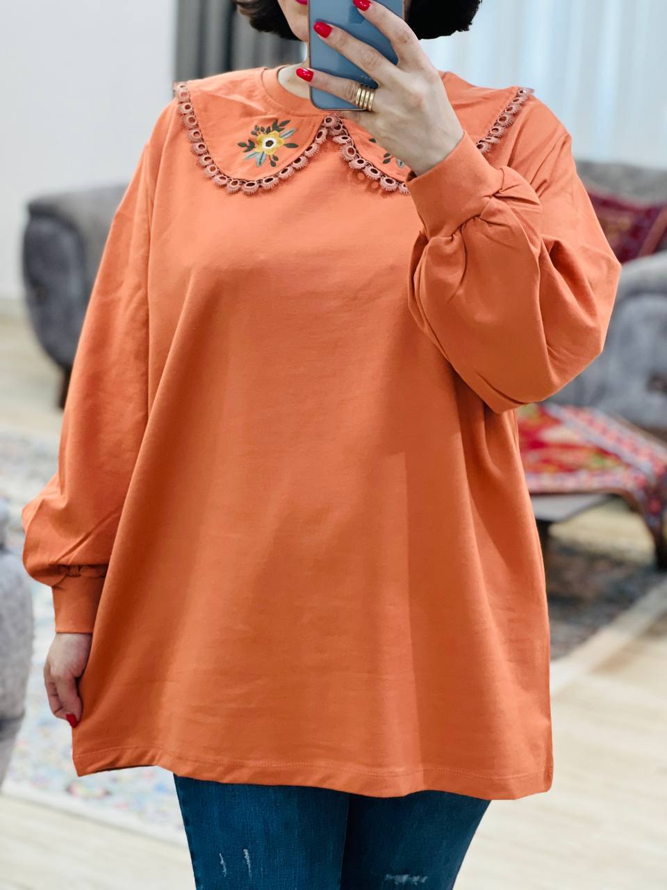 عکس محصول بلوز یقه به به گلبرگ - شماره 10