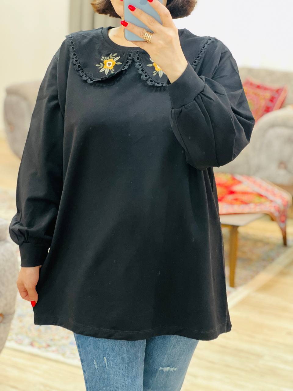 عکس محصول بلوز یقه به به گلبرگ - شماره 6
