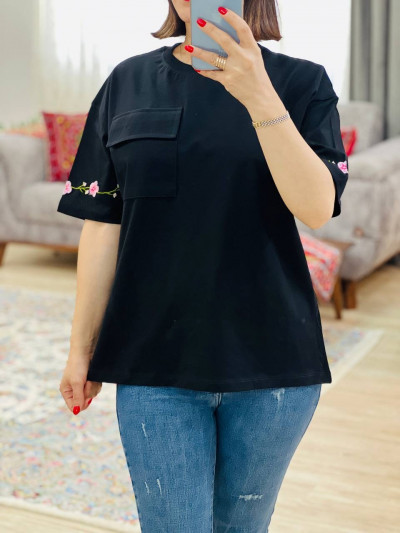 تخفیف ویژه تیشرت جیب دار گلدوزی